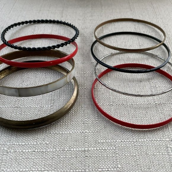 Women Bangles Multi Color Bracelet Fashion Wristband Jewelry Set Of 9 Bangles - Picture 7 of 12